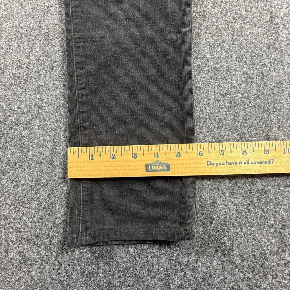 Tory Burch Black Super Skinny Corduroy Pants Womens Size 31‎ Gold Logo Hardware
